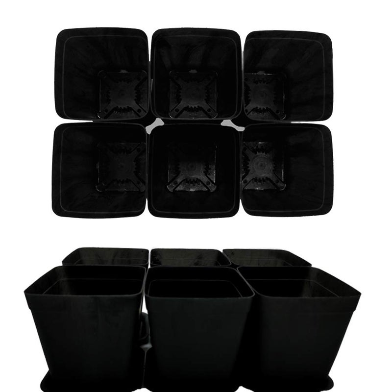 OJYUDD 24 Pack 3 Inch Black Nursery Pot Flower Pots Square Plastic Plant Pot Plastic Starter Pots with Saucer Basket Indoor Outdoor for Your Room,Garden Office and Balcony Decor - Image 5